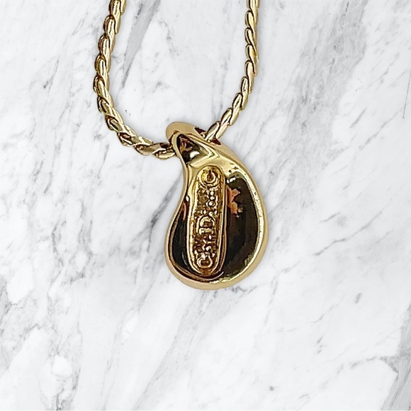 Christian Dior Teardrop Rhinestone Necklace - Picture 3 of 5
